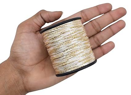 HUNNY- BUNCH® Premium &amp; Fine Quality Cotton Lurex Dori Thread for Embroidery, Beading, Jewelry Making, Tassel Making, Bridle Purse Making, Crafts Projects, DIY, etc.(Gold) - View 4 of 4