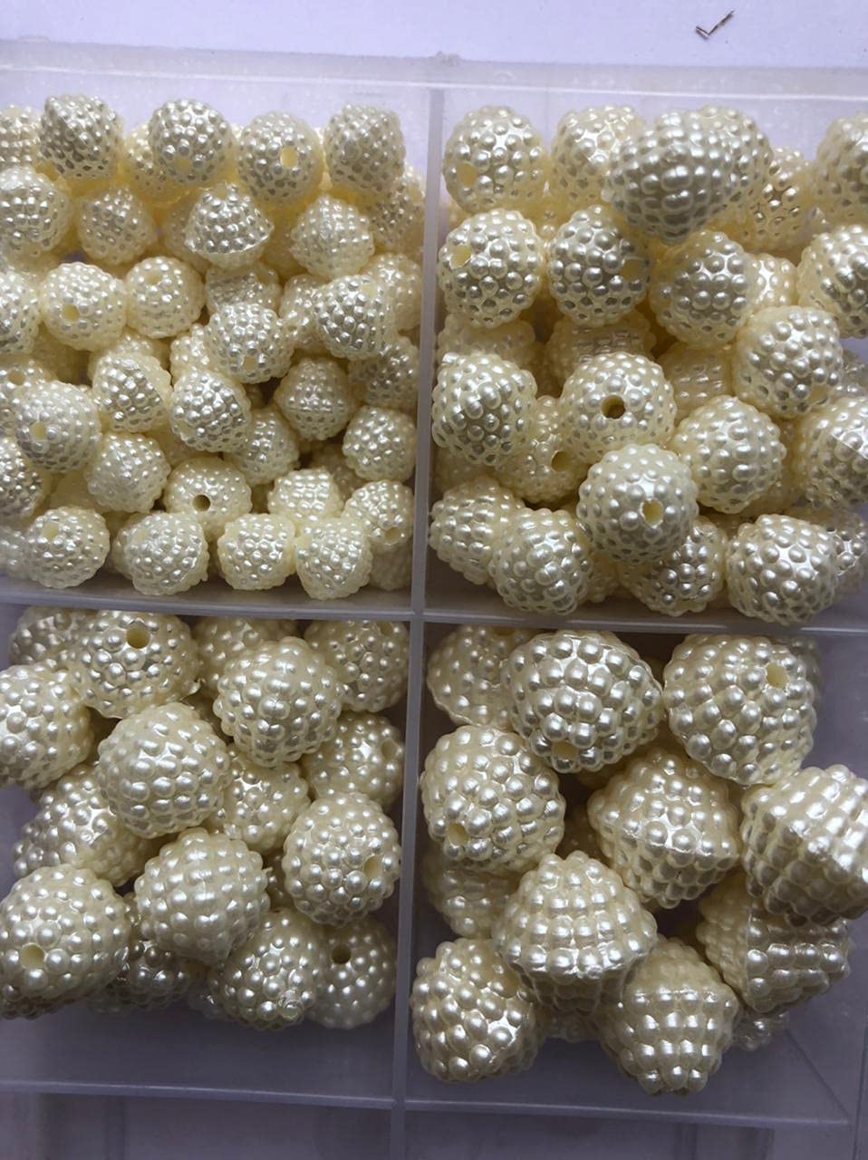 Kavya fashion 12Mm,10 Mm, 8 Mm, 6 Mm Embroidery Material Artificial Design White Moti Balls Pearls Beads Approx 300pcs for Jewellery Making/Beading,Decorations,Arts and Craftwork FROM INDIA (SAM) - View 2 of 2