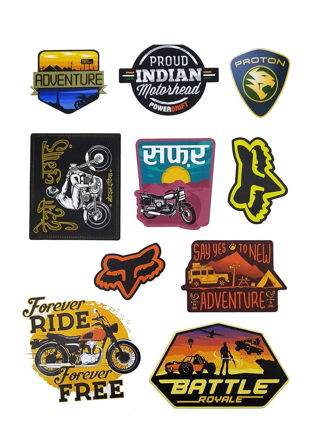 Automopix Bike Stickers Adventure Bike Decals Tool Box Helmet Stickers Full Sheet (FROM INDIA) SAB - Related product