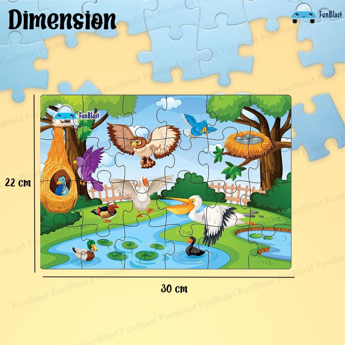 FunBlast Bird Jigsaw Puzzle for Kids Jigsaw Puzzle for Kids of Age 3-5 Years – 24 Pcs (Multicolor, Size 30X22 cm) - View 2 of 4