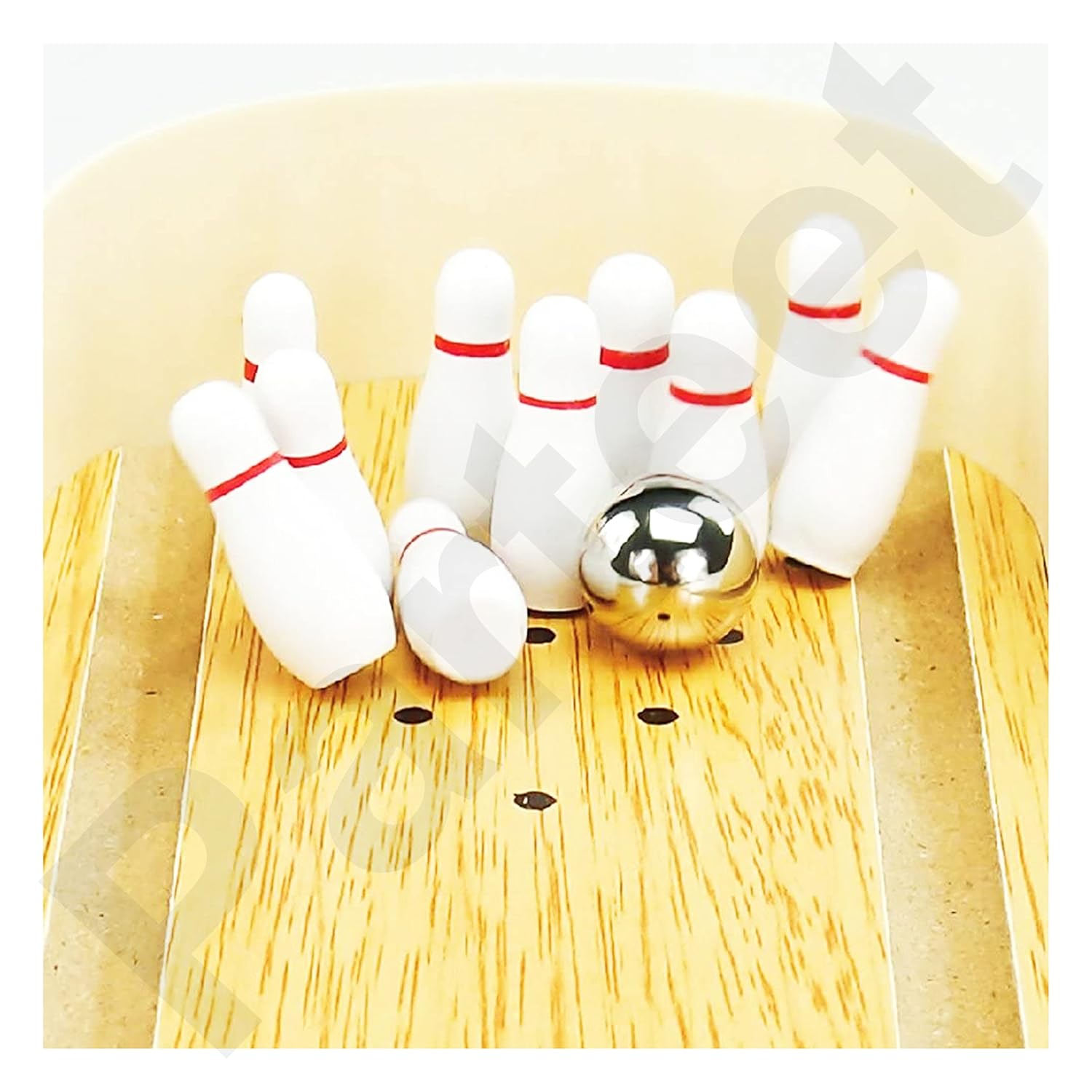 PARTEET Wooden Bowling Ball Game Indoor Toy Set for Kids - View 4 of 4