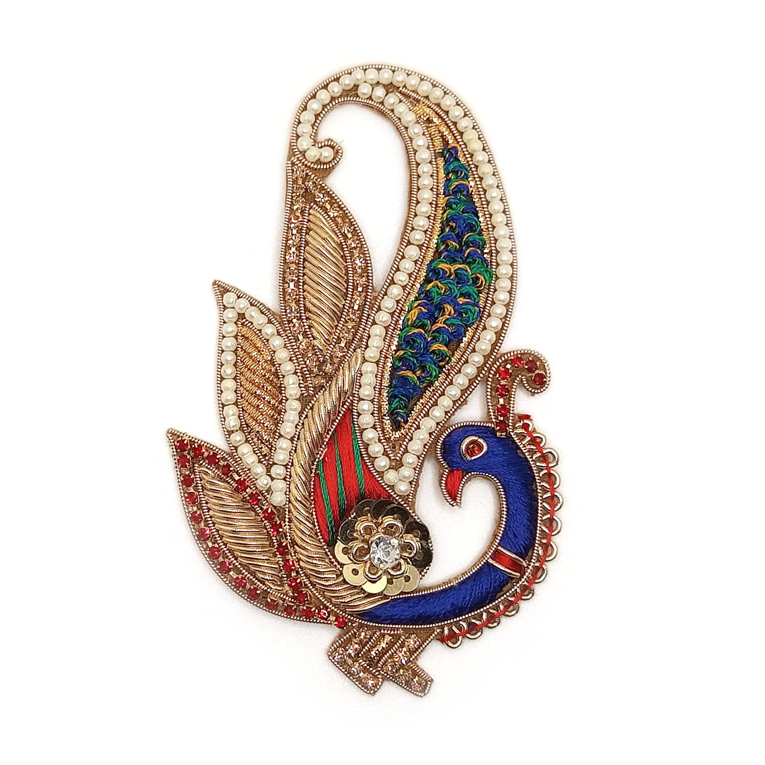 Lovetholy 2pcs Sew On Peacock Applique Work Decorative Embroidery Patches for Blouse, Clothes, Dress, Saree Art &amp; Crafts Supplies Items(L-129) FROM INDIA (SAM) - View 3 of 3