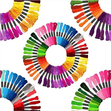 Cotton Embroidery Skeins Floss for Long Stitch, Cross Stitch Thread Friendship Bracelets Art and Crafts Etc.Each Skeins 7.5 Mtr 6 Ply.160 Color 200 Pcs Combo Pack (Basic Color 200 Pcs) - View 3 of 3