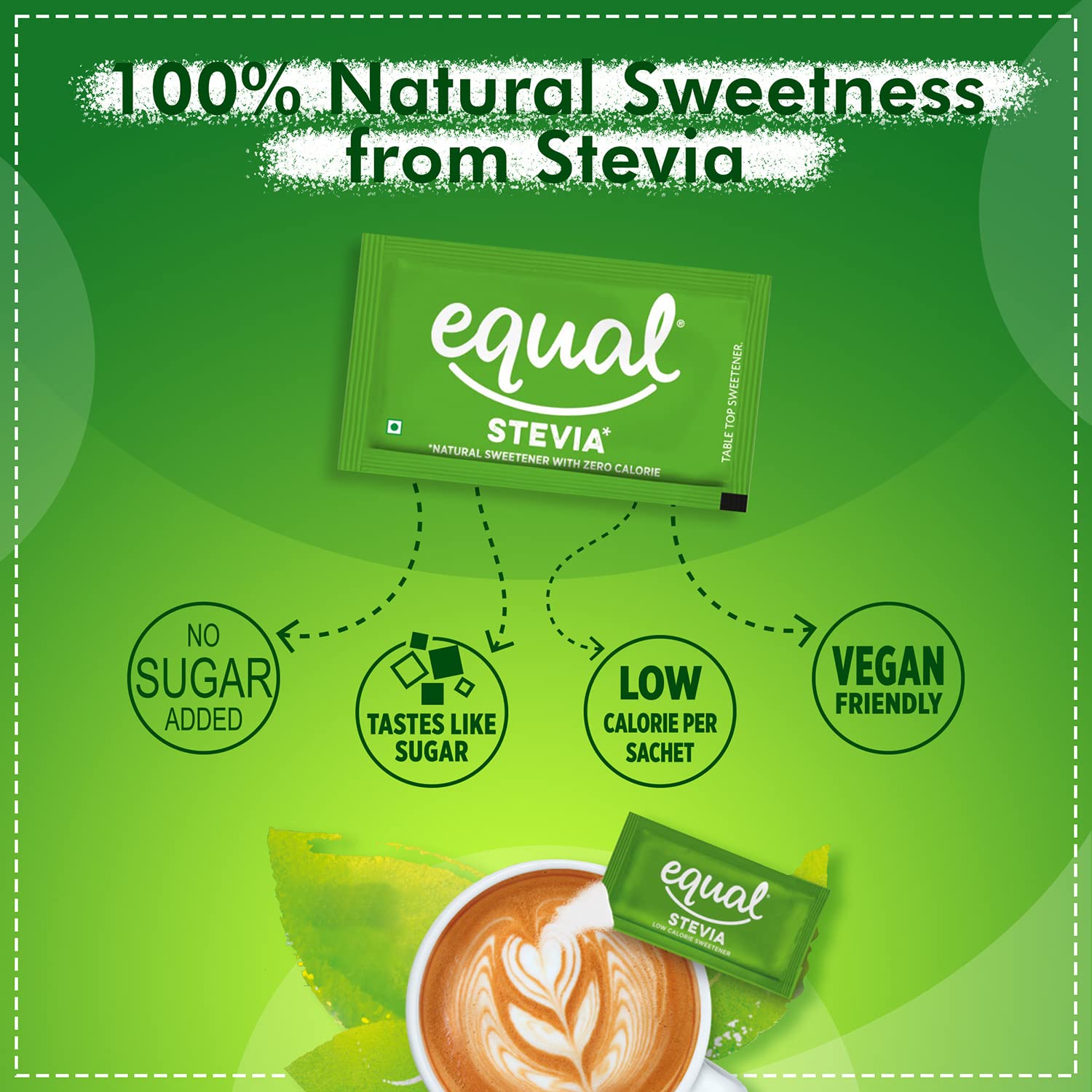 Equal Stevia Natural Sweetener, Sugar Free, 100 Sachet, Pack of 6(FROM INDIA) SAB - View 7 of 7