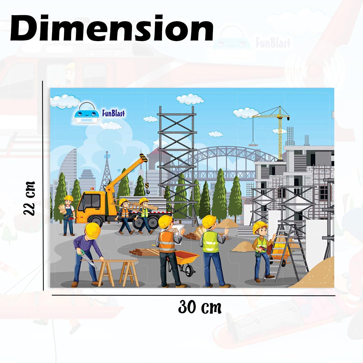 FunBlast Jigsaw Puzzles for Kids, Building Construction Jigsaw Puzzles for Kids, Learning &amp; Educational Jigsaw Puzzle Toys, Floor Puzzle for Children, Set of 4-96 Pcs Puzzle (Multicolour) - View 2 of 4