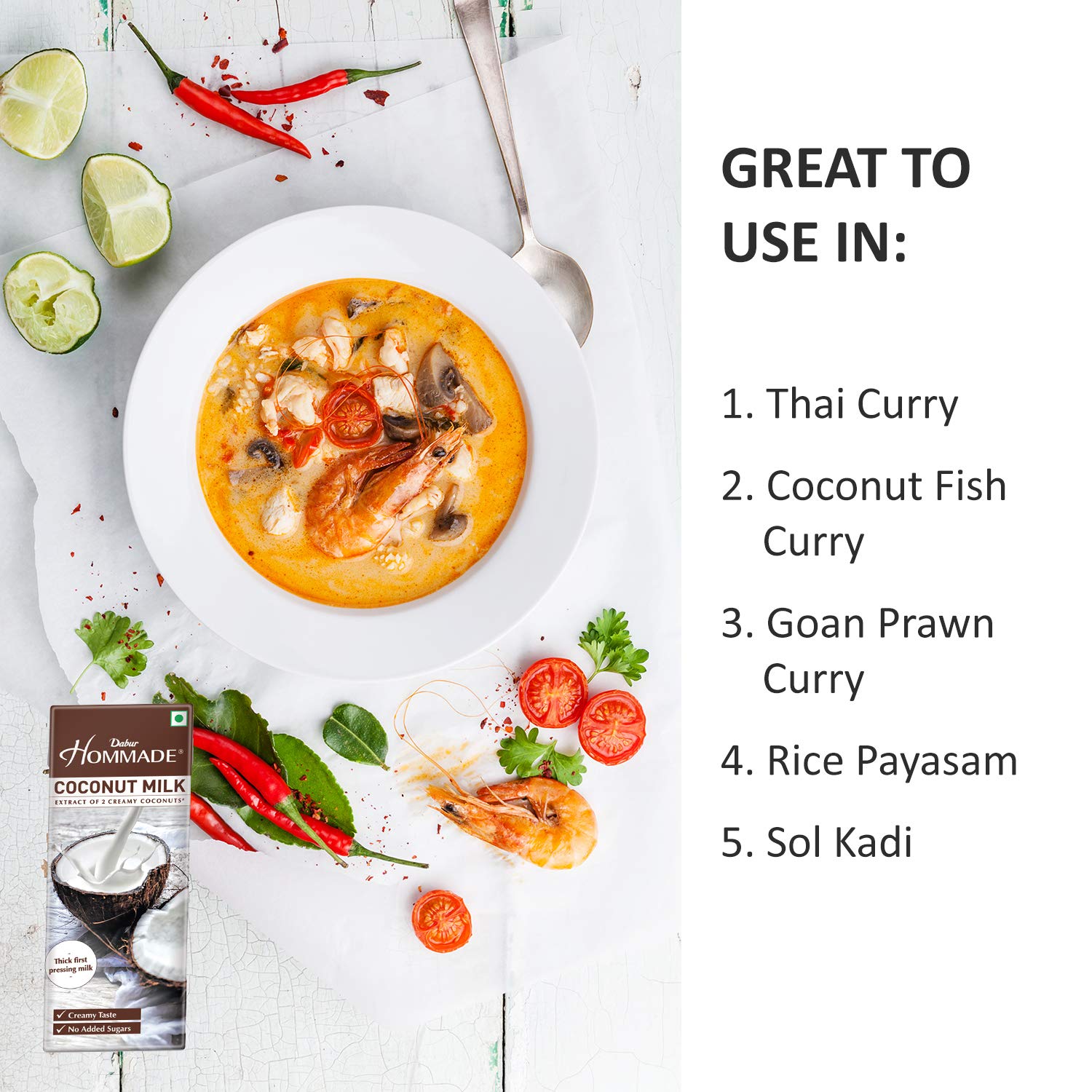 Dabur Hommade Coconut Milk, Extract of 2 Creamy Coconuts, 200ml FROM INDIA (SAM) - View 4 of 4