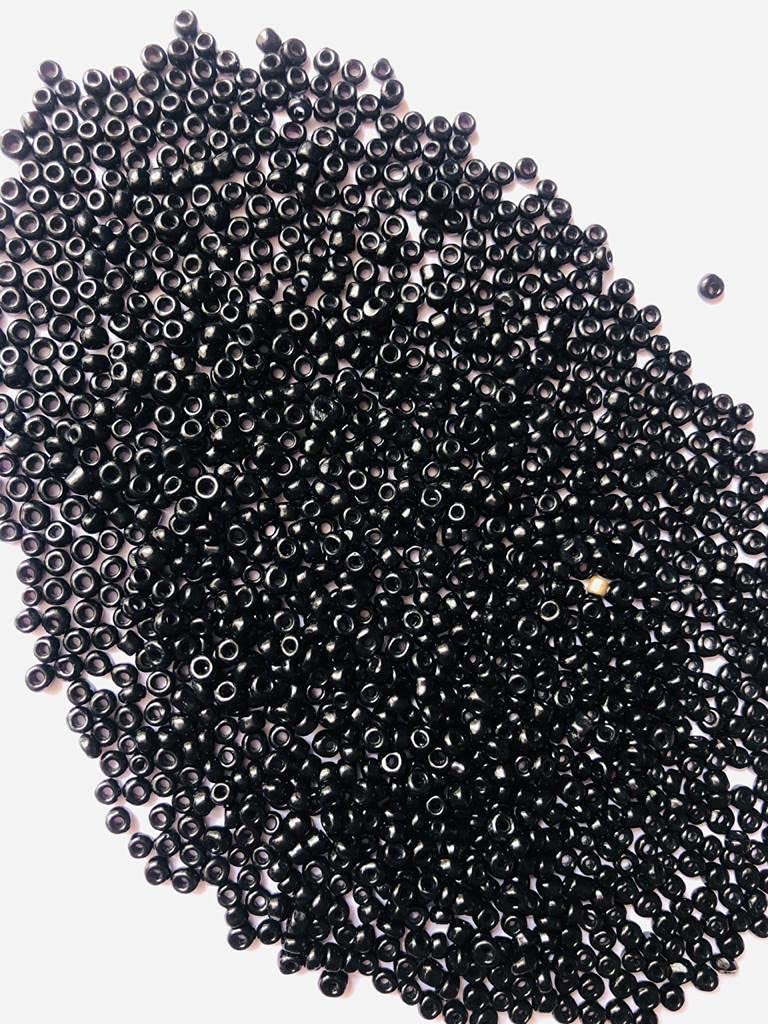 Kavya fashion Seed Beads Multicolor/Choose Color Glass Beads for Jewellery Making,Craftworks,DIY Projects (Black) [50Gm] FROM INDIA (SAM) - View 2 of 2