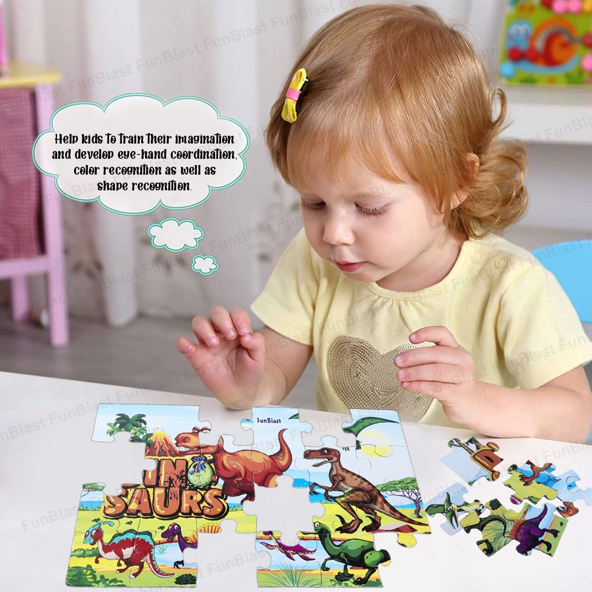 FunBlast Dinosaur Jigsaw Puzzle for Kids Jigsaw Puzzle for Kids of Age 3-5 Years – 24 Pcs (Multicolor, Size 30X22 cm) - View 4 of 4