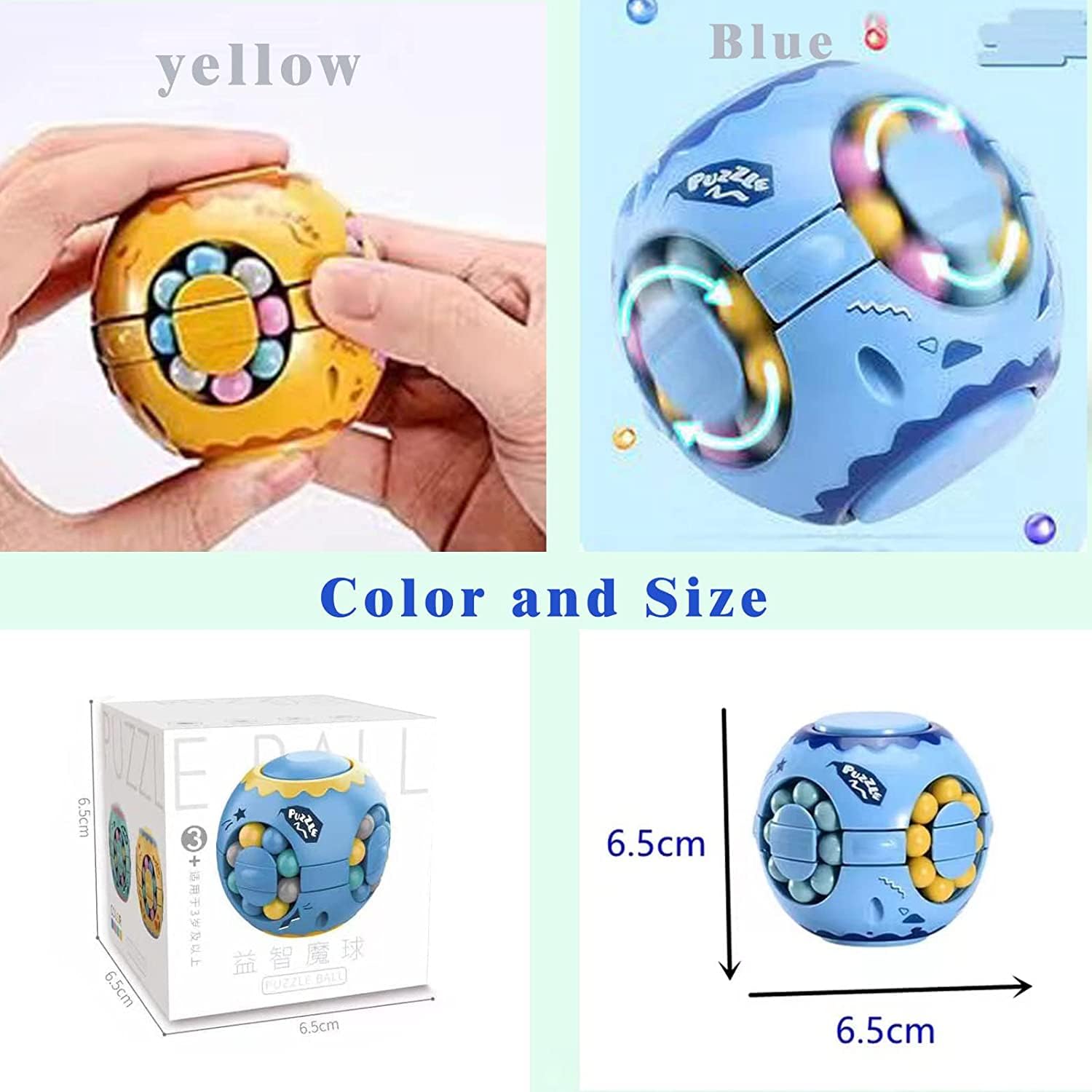 Infinity Cube Fidget,Rotating Cube,Sensory Toy,Stress Relief Toy,Rotating Magic Beans,Sensory Toys,Creative Educational Toy for Children, Adults - View 6 of 7