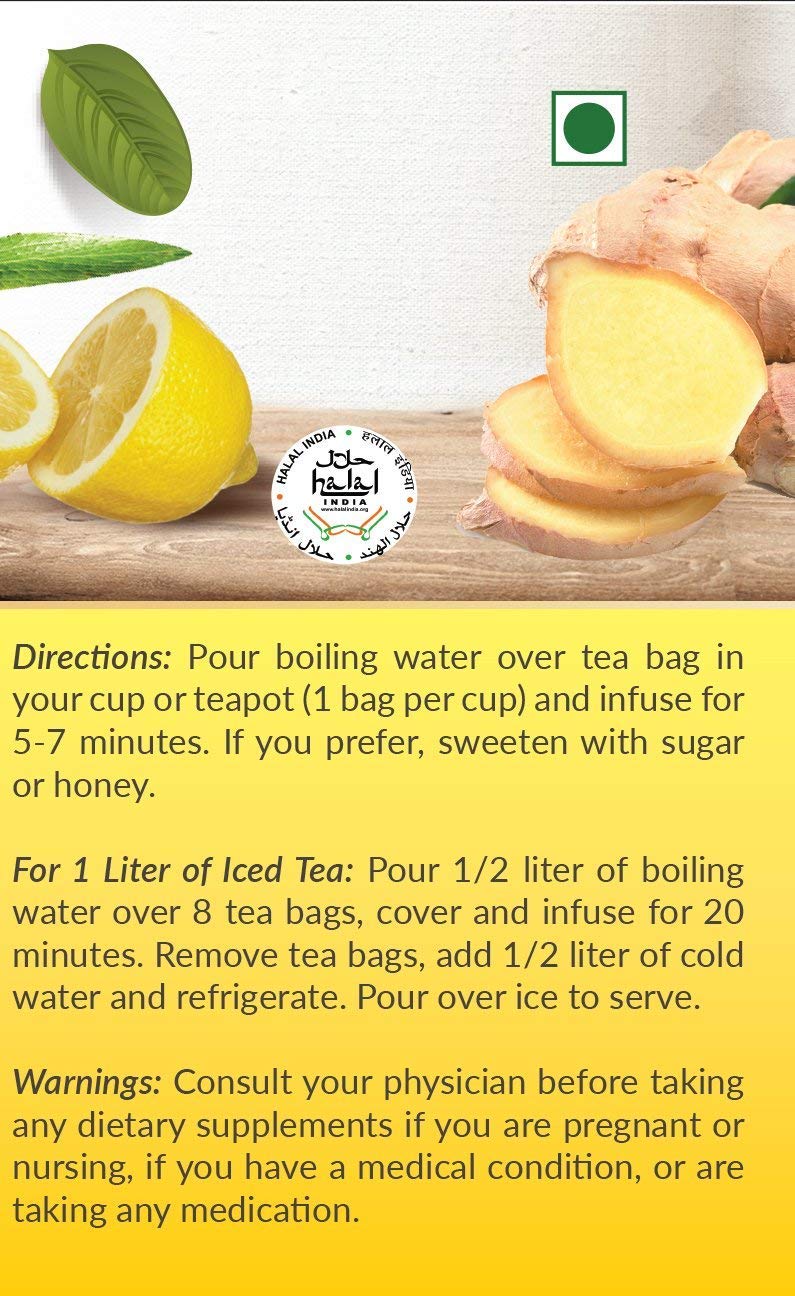 Grenera Moringa Lemon Ginger Infusion Tea 20 Bags | Caffeine Free, Staple Free, Made With naturally Grown Moringa Leaves (FROM INDIA) SAB - View 5 of 7