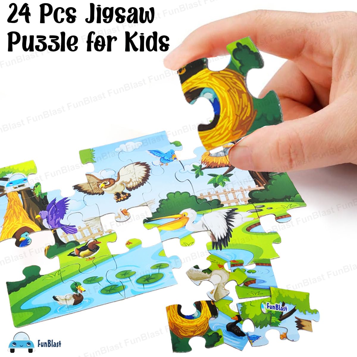 FunBlast Bird Jigsaw Puzzle for Kids Jigsaw Puzzle for Kids of Age 3-5 Years – 24 Pcs (Multicolor, Size 30X22 cm) - View 3 of 4