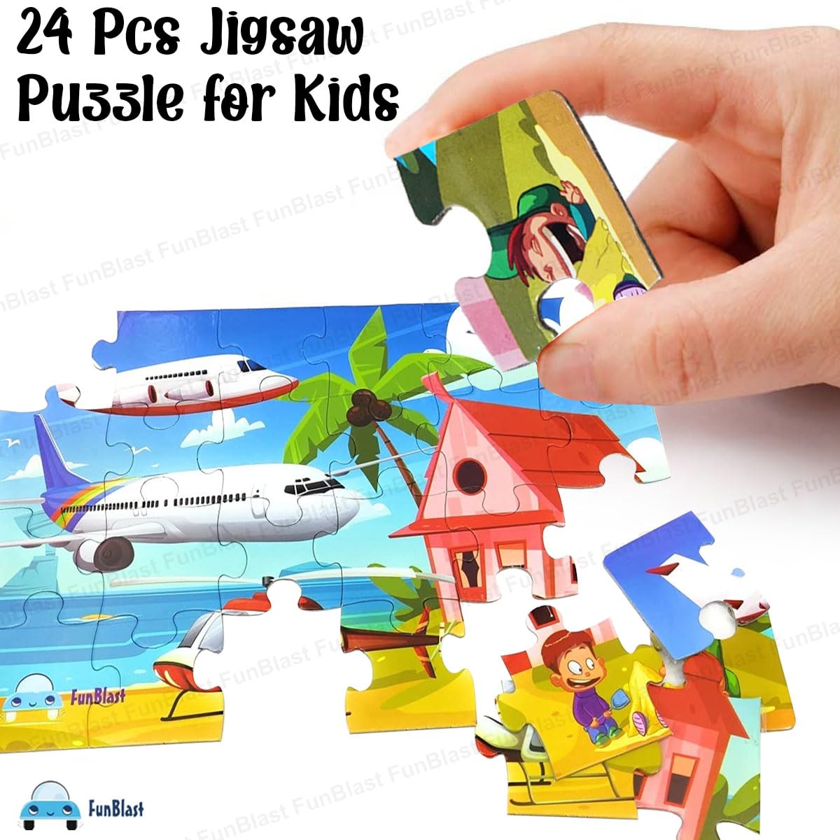 FunBlast Air Transport Jigsaw Puzzle for Kids – 24 Pcs Jigsaw Puzzle for Kids, Boys, Girls (Multicolor) - View 3 of 5