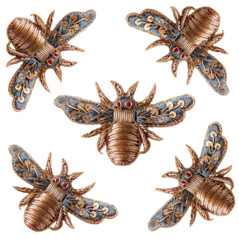 Lovetholy 11pcs, 4x3cm Bee Shaped Embroidery Neck Sew On Applique Patches/Decorative Patches for Clothes, Jackets, Jean's, Blouse, Saree, Dress Decoration (L-34.11) (FROM INDIA) SAM - Related product
