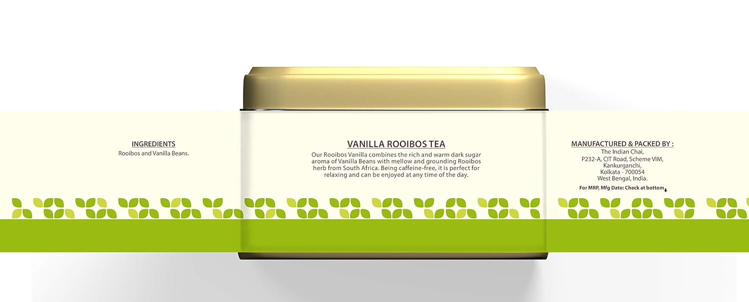 The Indian Chai - Vanilla Rooibos Tea 50g with Vanilla Beans for Sleep, Stress, Immunity and Weight Loss (FROM INDIA) SAB - View 5 of 6