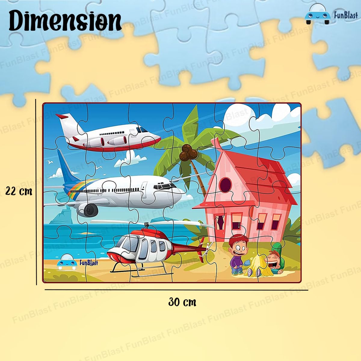 FunBlast Air Transport Jigsaw Puzzle for Kids – 24 Pcs Jigsaw Puzzle for Kids, Boys, Girls (Multicolor) - View 2 of 5