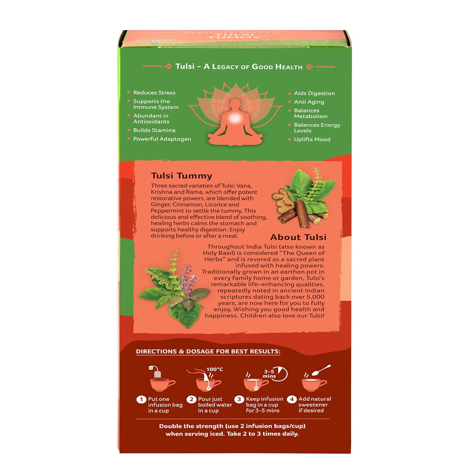 Organic India Tulsi Tummy Tea, 25 Tea Bags (FROM INDIA) SAB - View 3 of 3