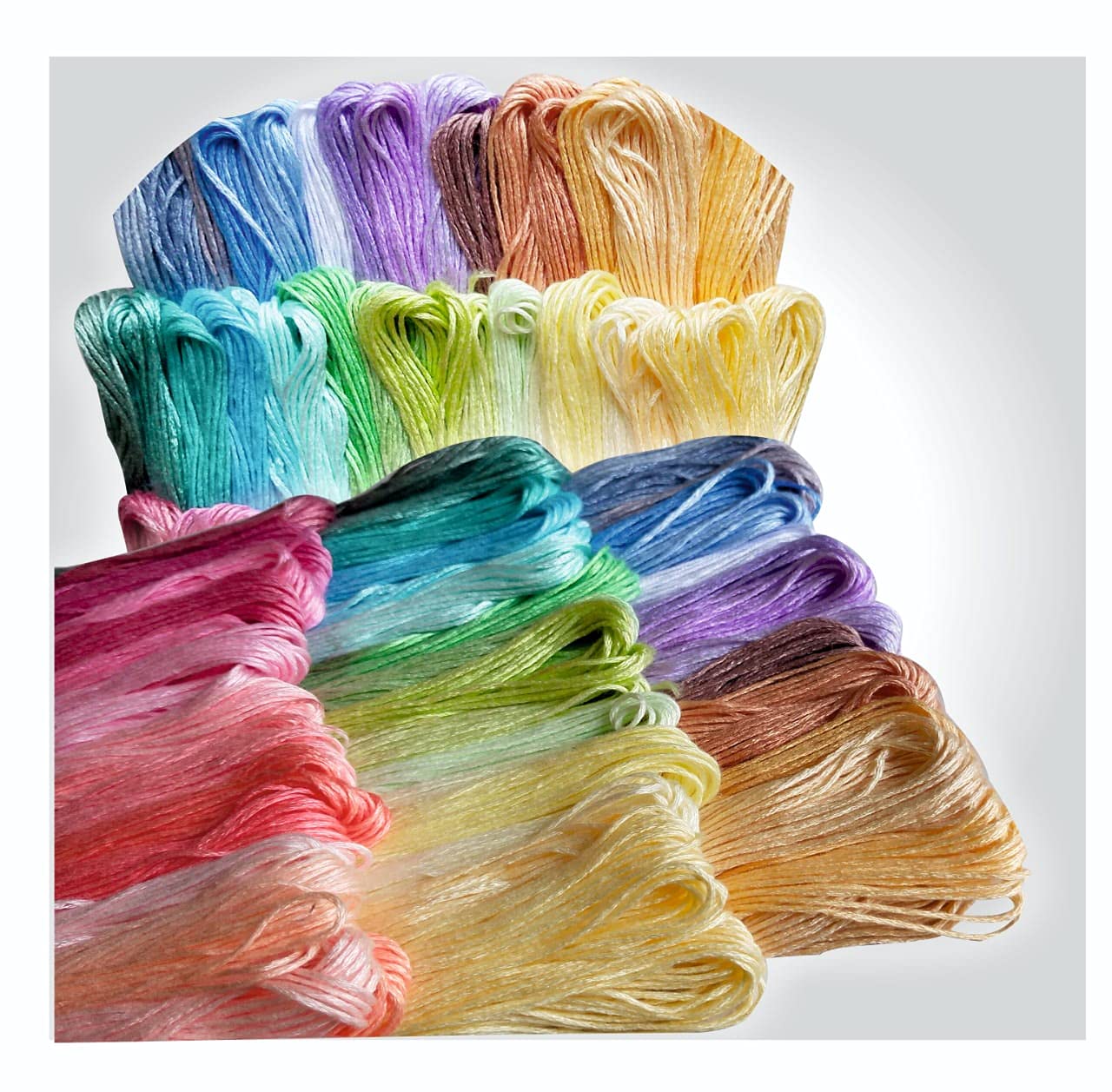 Boss poly® Embroidery Floss Skeins Cross Stitch Thread Friendship Bracelets Crafts Floss Light Shade 50 Colour 50 Pcs Pack - View 5 of 8