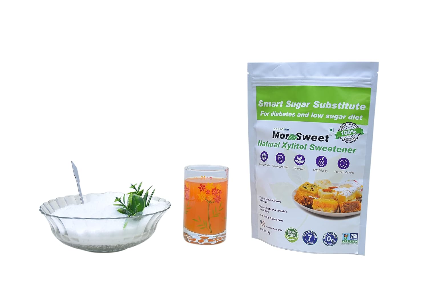 MorSweet Natural Xylitol Sugarfree Sweetener | Diabetic friendly sugar | Keto Diet Natural sweetener | Low Glycemic Index | Xylitol Sweetener | Weight loss | Smart Sugar Substitute for diabetic control Table top Sweetener for Diabetes Diabetec Sugar SAB - View 6 of 8