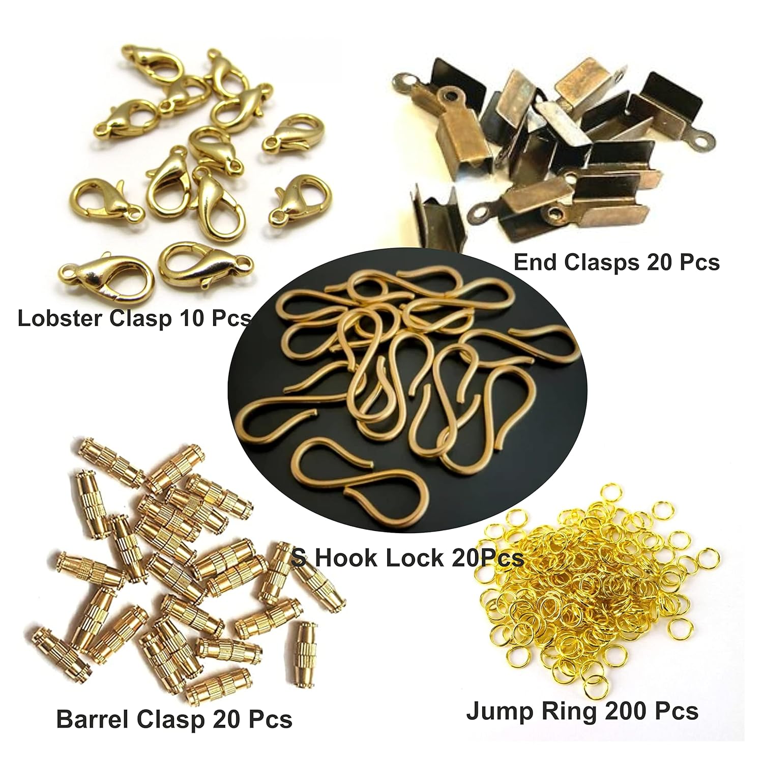 High tensile Strength Bright Thread for Beading, Tassels Art Crafting Making Jewelry (2 Ply White Black with Fitting Kit) - View 3 of 3