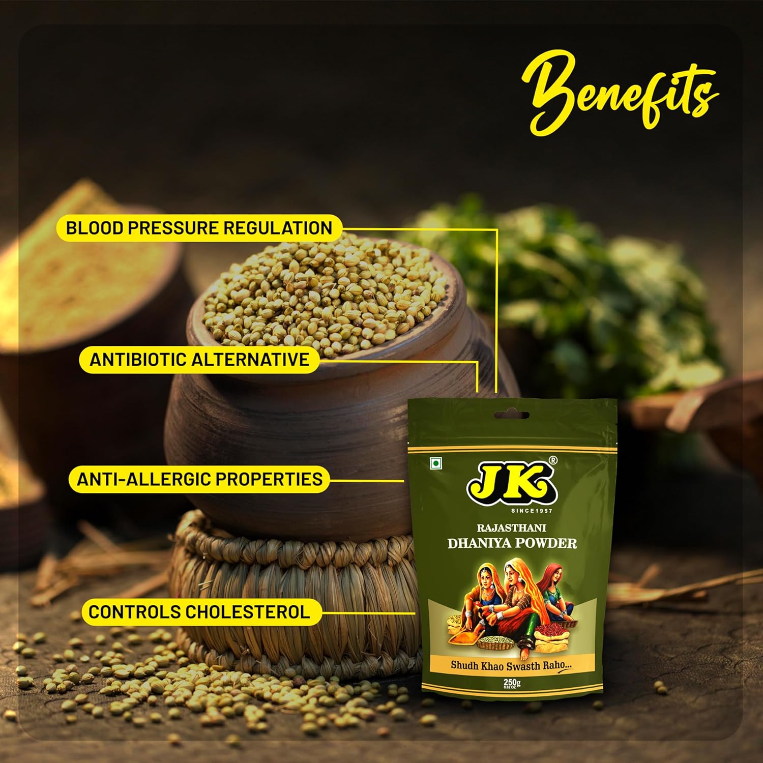 JK Rajasthani Dhaniya (Coriander) Powder, 250g FROM INDIA (SAM) - View 2 of 3