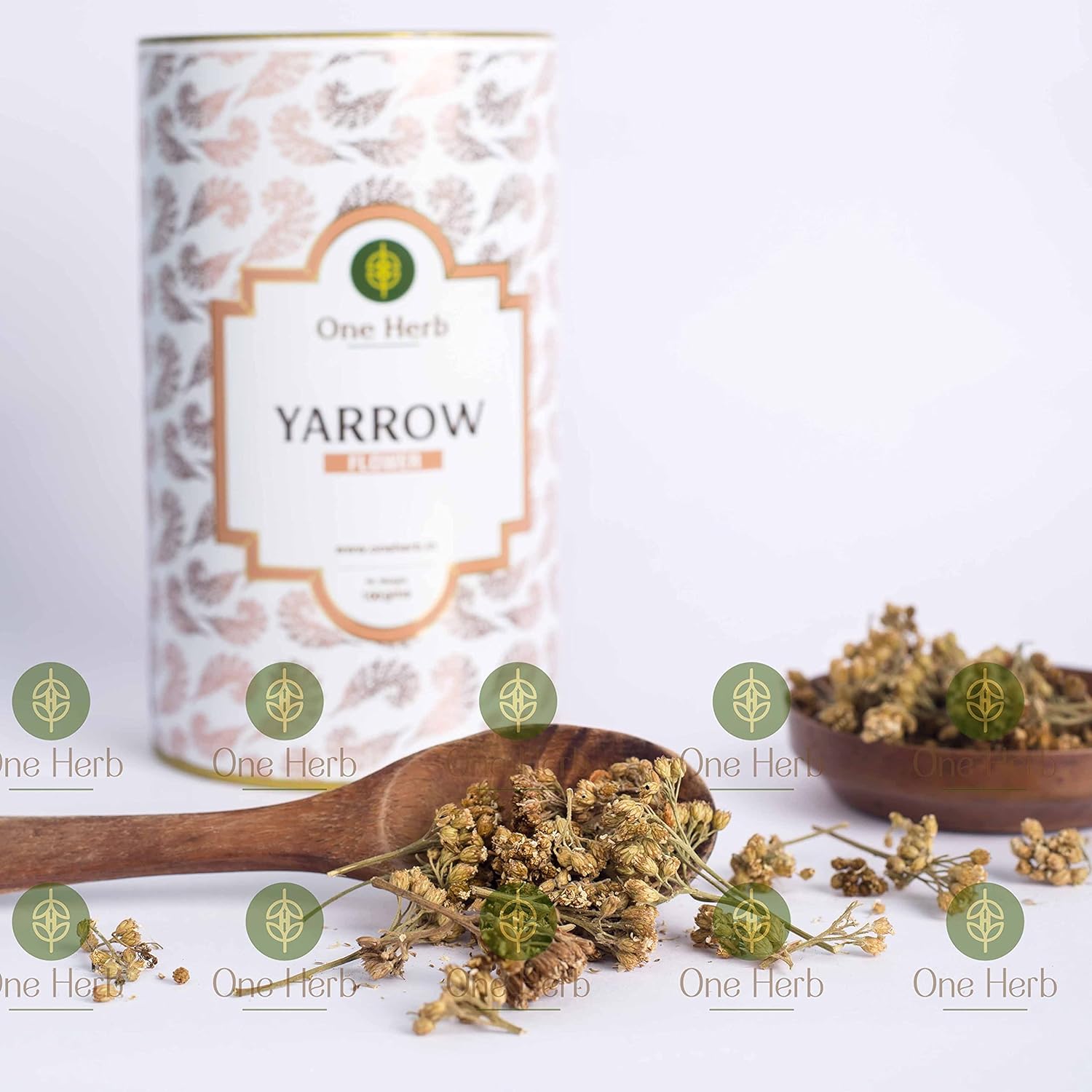 One Herb - Yarrow Flower Tea 100g for Anxiety, Digestive Distress, Cold &amp; Fever and Skin. (FROM INDIA) SAB - View 2 of 5