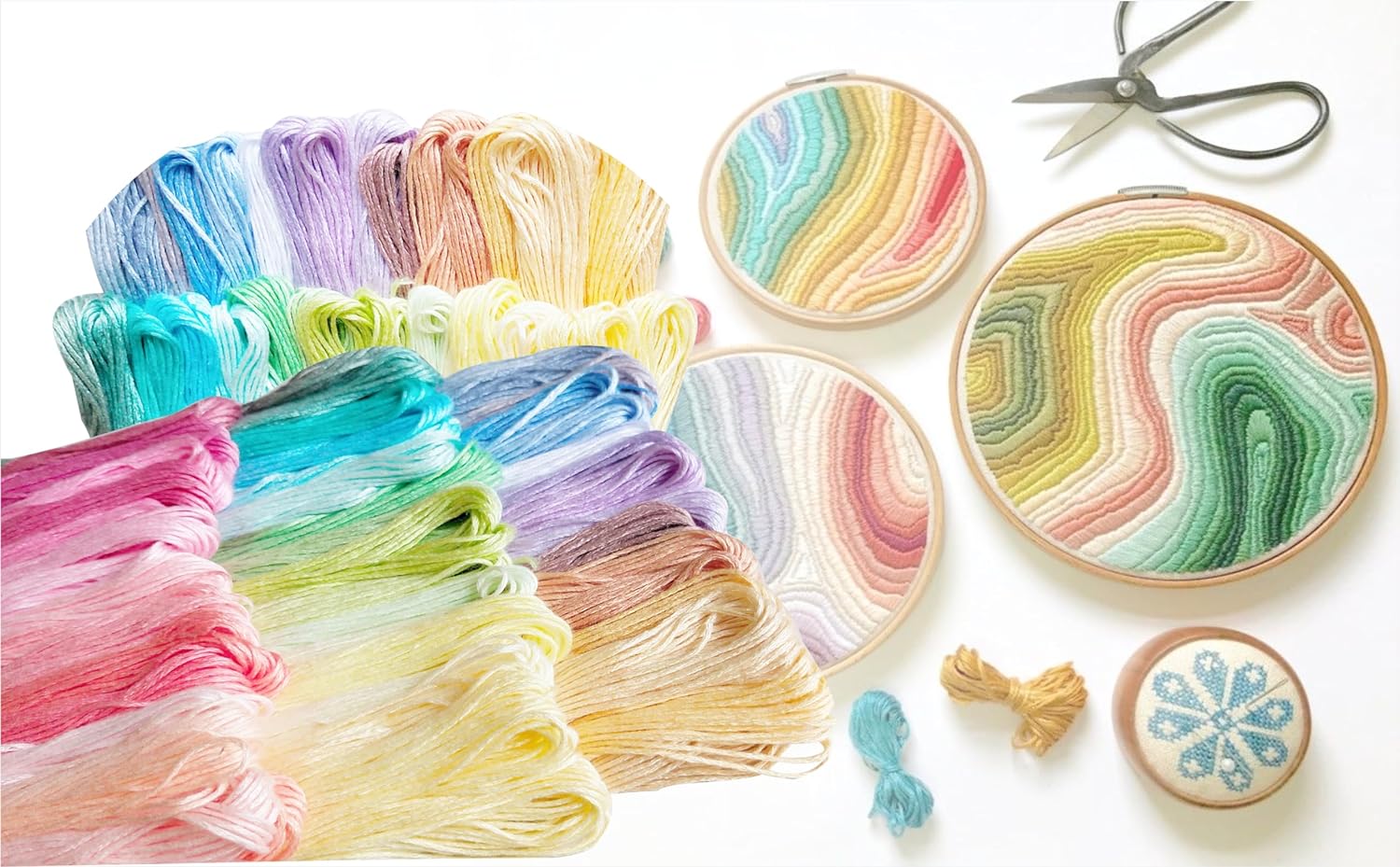 Cotton Embroidery Skeins Floss for Long Stitch, Cross Stitch Thread Friendship Bracelets Art and Crafts Etc.Each Skeins 7.5 Mtr 6 Ply.160 Color 200 Pcs Combo Pack (Pastel Fancy Color 200 Pcs) - View 6 of 6