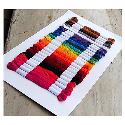 Cotton Embroidery Skeins Floss for Long Stitch, Cross Stitch Thread Friendship Bracelets Art and Crafts Etc.Each Skeins 7.5 Mtr 6 Ply.160 Color 200 Pcs Combo Pack (160 Color 200 Pcs) - View 7 of 7