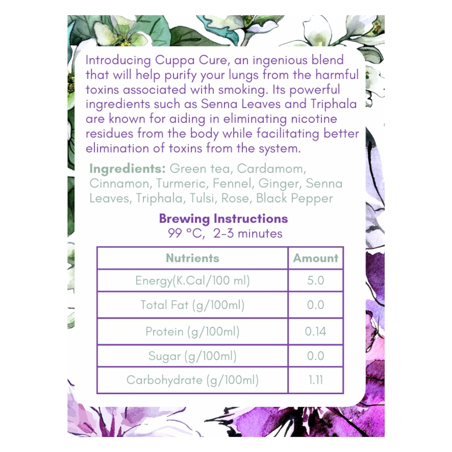 SOL Lung Detox Tea - Anti Pollution &amp; Anti Smoking Herbal Drink | Triphala, Fennel, Senna Leaves, Tulsi, Rose, Ginger, Pepper For Clean Lungs | Helps Quit Smoking (40 Tea Bags) (FROM INDIA) SAB - View 8 of 8