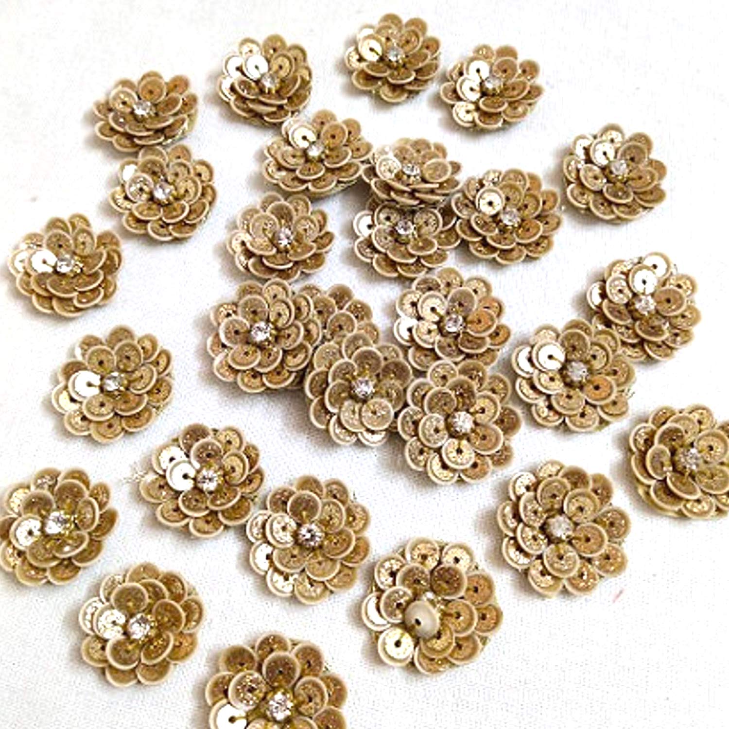 Lovetholy 25pcs, 2cm Embroidery Neck sew on Flowers Applique Patches/Decorative Patches for Clothes, Jackets, Jean's, Blouse, Saree, Dress Decoration (L-70.25) (FROM INDIA) SAM - Shop at Colombo Mall