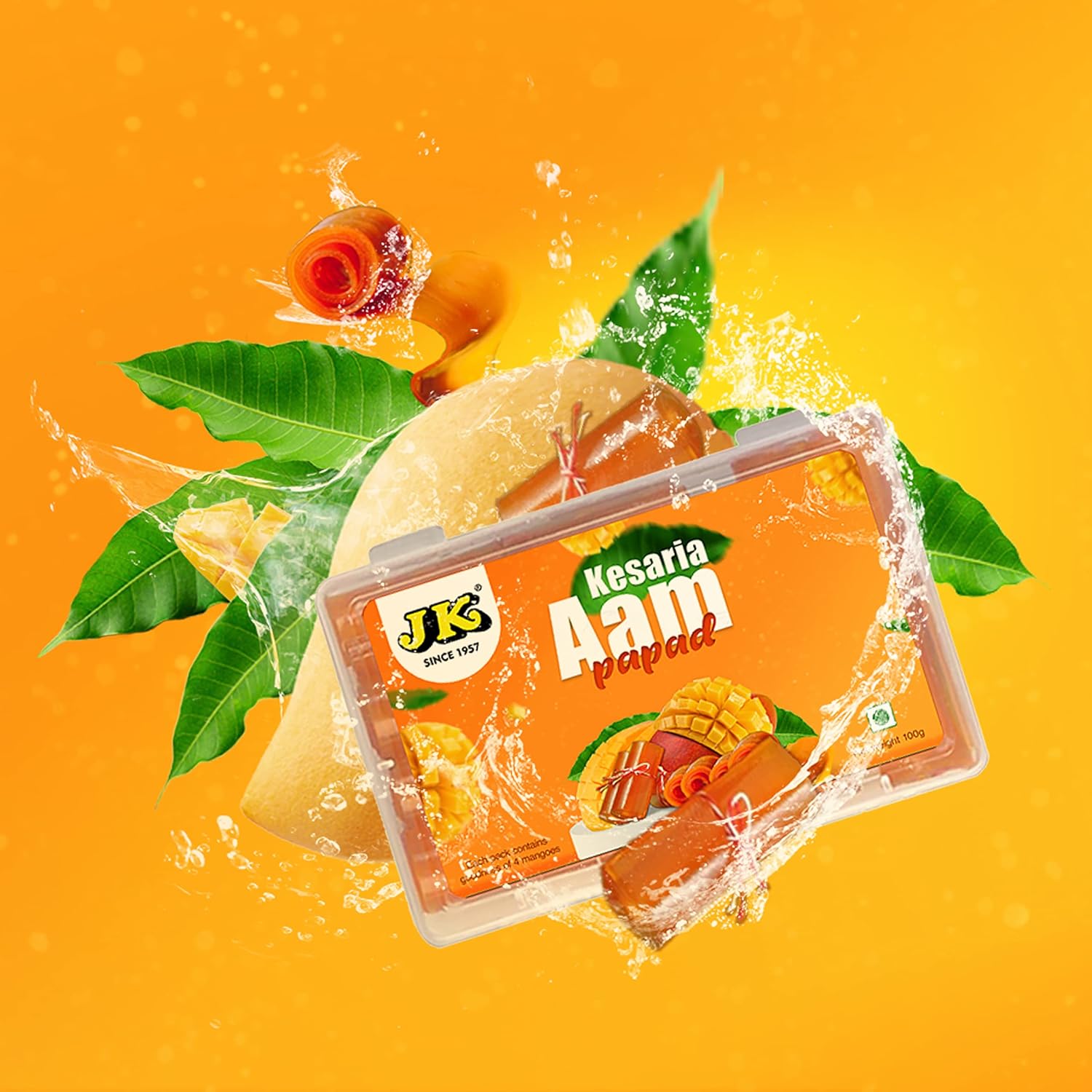 JK Aam Mango| Papad Rolls| Kesaria Rolls| Sweet Mango (100g) FROM INDIA (SAM) - View 3 of 3