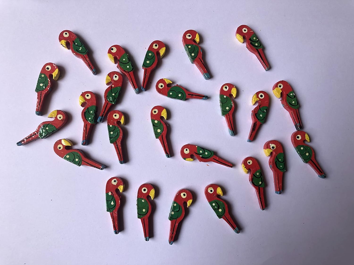 Kavya Fashion Wooden Small Parrots Beads Size 4 cm for Jewellery Making, Dresses, Beading, Art and Crafts and Craft Work (RED) -50 Pieces FROM INDIA (SAM) - View 2 of 4
