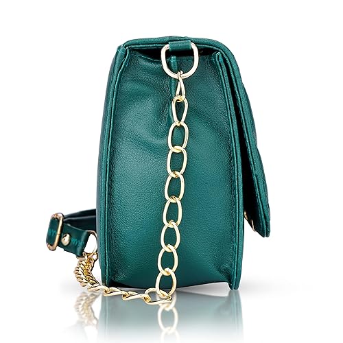 ROSS BROWN Elegant Quilted PU Leather Sling Bag for Girls/Womens | Stylish Chain Strap Crossbody Bags For Girls FROM INDIA (SAM) - View 3 of 5