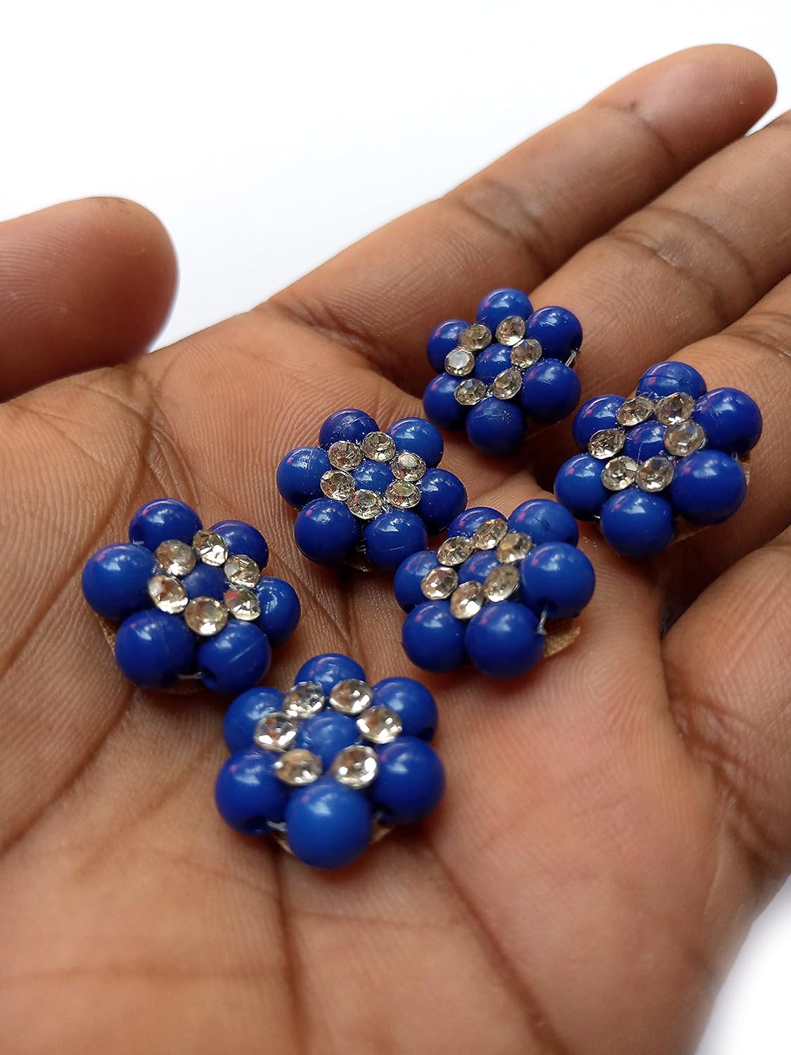 Lovetholy 25pcs, Embroidery/Zardosi/Zari/Aari Work Sew On Flowers Applique/Decorative Patches for Clothes, Blouse, Saree, Dress Etc Decoration(L-115.25) (Blue) FROM INDIA (SAM) - View 4 of 4