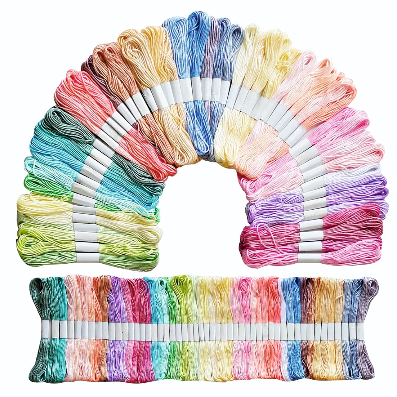 Boss poly® Embroidery Floss Skeins Cross Stitch Thread Friendship Bracelets Crafts Floss Light Shade 50 Colour 50 Pcs Pack - View 7 of 8