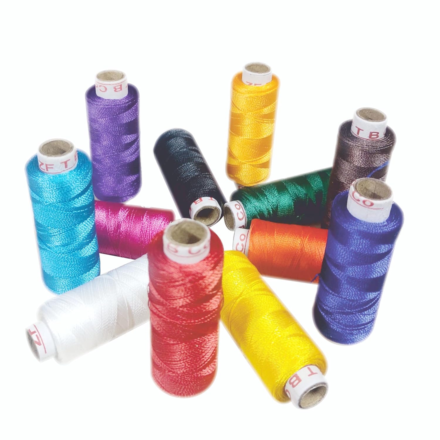 High tensile Strength Bright Thread for Beading, Tassels Art Crafting Making Jewelry (2 Ply 12 Color Mix) - View 2 of 3