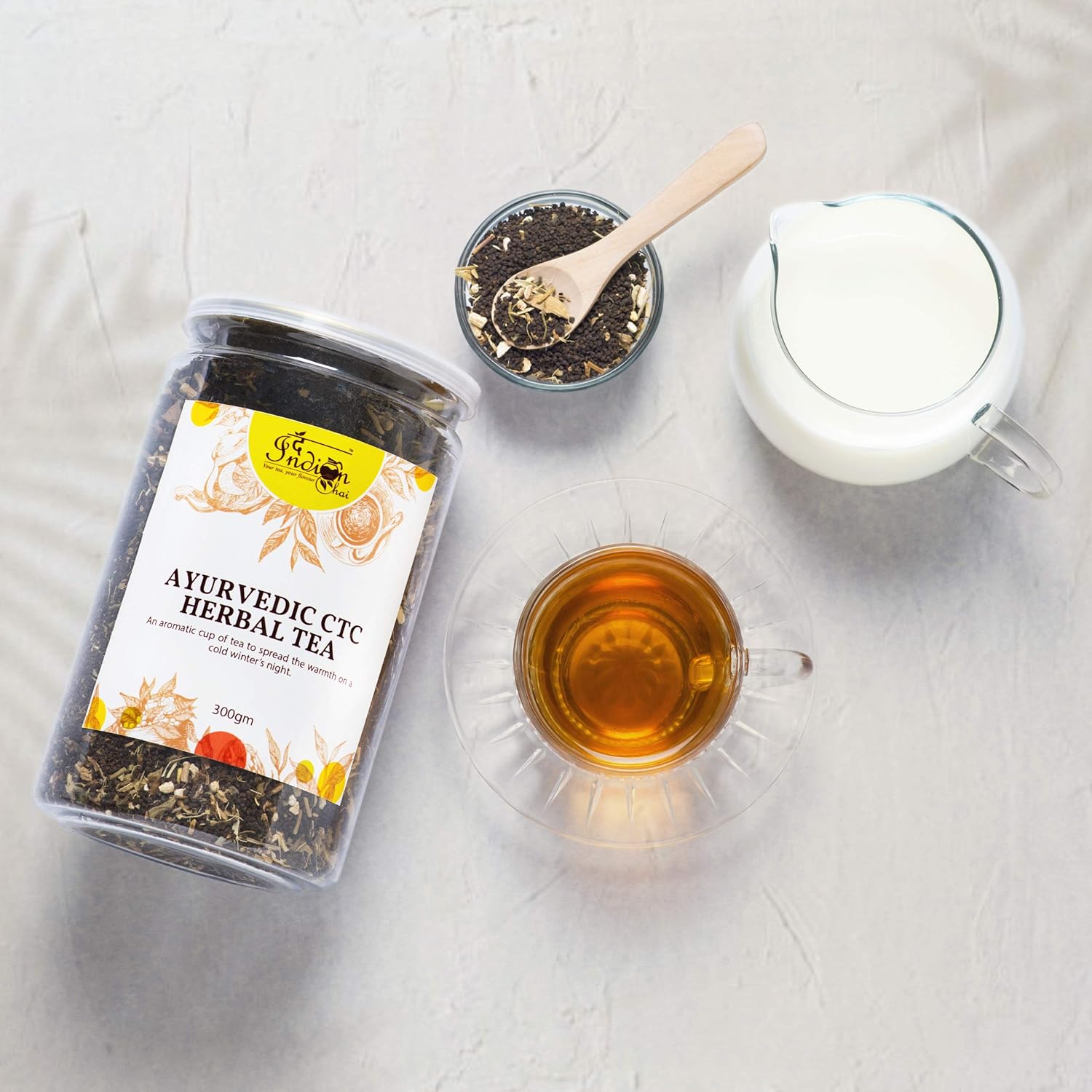 The Indian Chai - Lemongrass Masala Chai 300g Blended with Adrak, Dalchini, Elaichi, Loung and Gol Mirch for Digestion &amp; Relaxation, Assam Tea (FROM INDIA) SAB - View 4 of 4