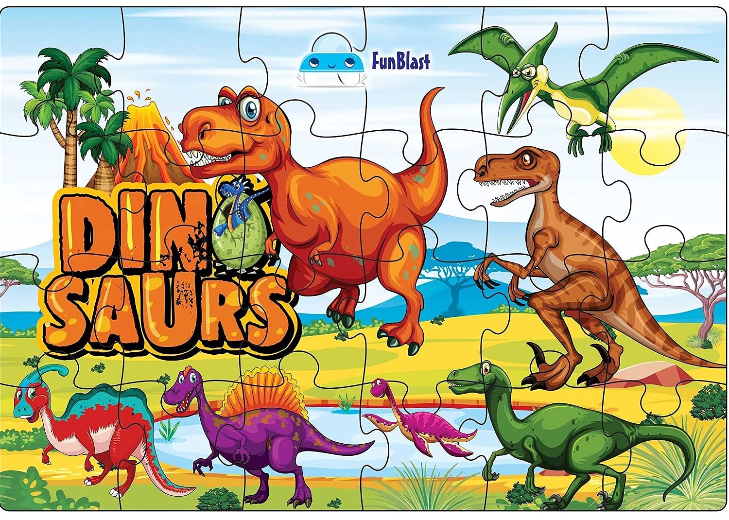 FunBlast Dinosaur Jigsaw Puzzle for Kids Jigsaw Puzzle for Kids of Age 3-5 Years – 24 Pcs (Multicolor, Size 30X22 cm) - Shop at Colombo Mall