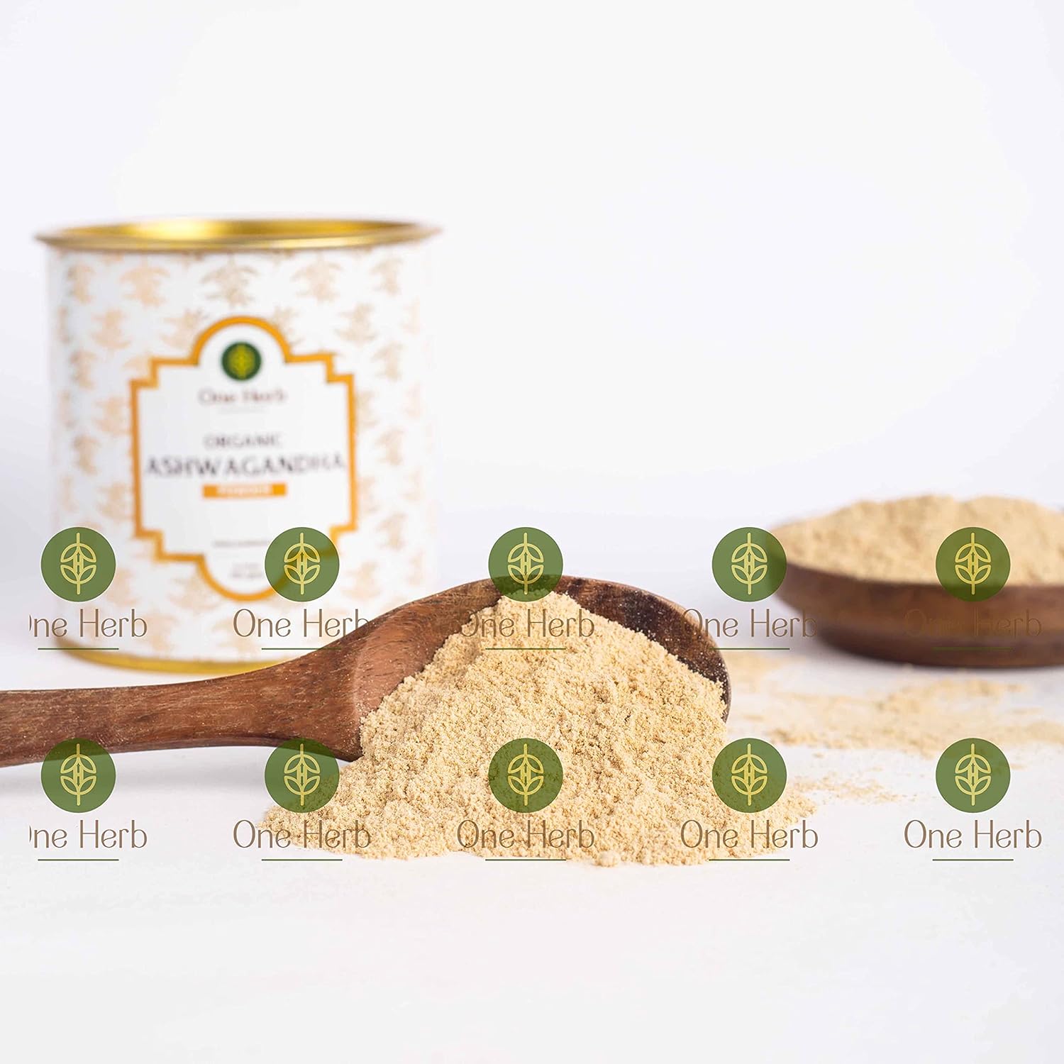 One Herb - Organic Ashwagandha Powder 100g, Indian Ginseng for Vitality, Natural Adaptogen, Increases Muscle Mass &amp; Strength (FROM INDIA) SAB - View 2 of 4