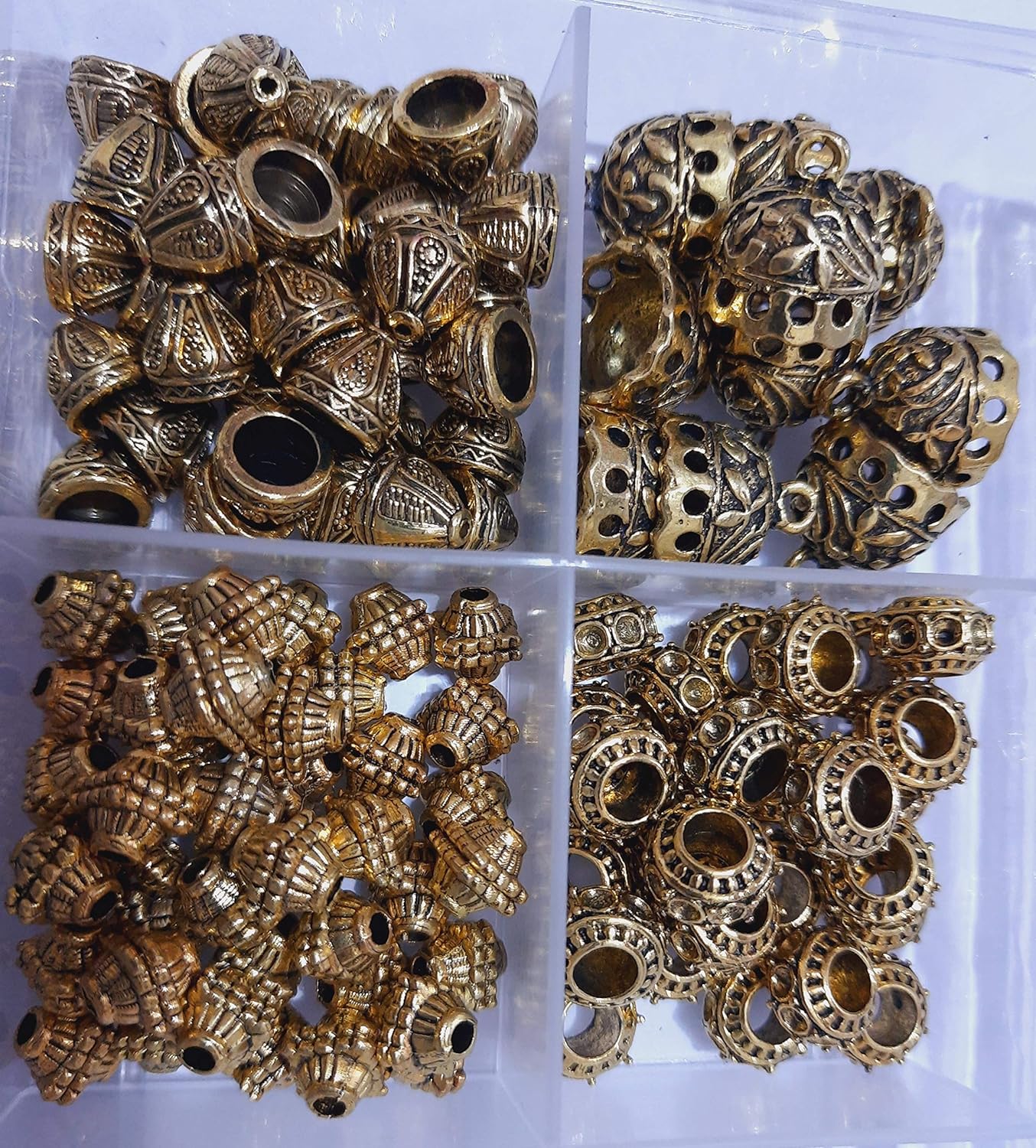 Kavya fashion Metal Jewellery Making Kit Art And Crafts Materials For Necklace, Bracelet, Earring Making Materials Diy Kit (48 Piece-12 Piece Each) (Gold). FROM INDIA (SAM) - View 2 of 3