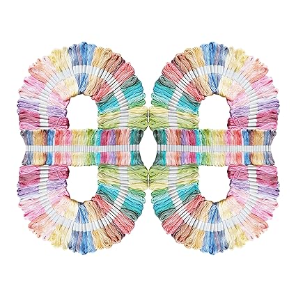 Cotton Embroidery Skeins Floss for Long Stitch, Cross Stitch Thread Friendship Bracelets Art and Crafts Etc.Each Skeins 7.5 Mtr 6 Ply.160 Color 200 Pcs Combo Pack (Pastel Fancy Color 200 Pcs) - View 3 of 6
