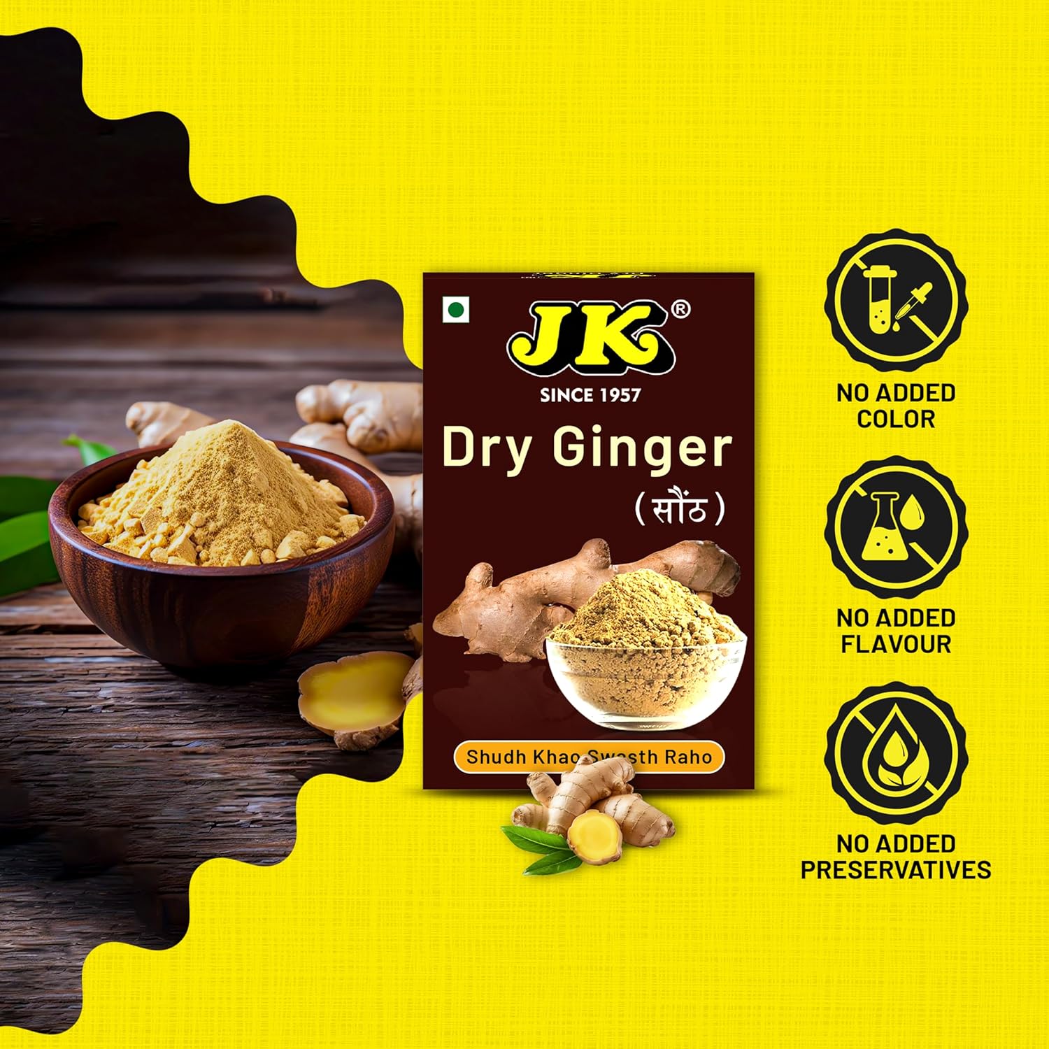 JK Dry Ginger (Adrak) Powder,100g FROM INDIA (SAM) - View 2 of 3