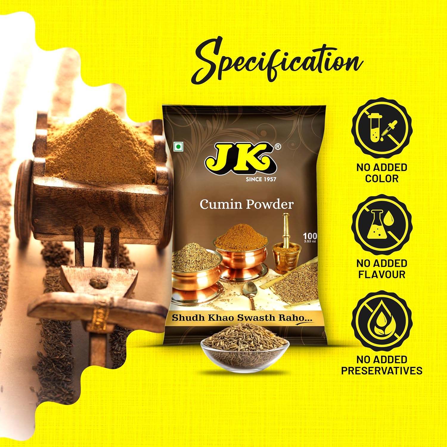 JK Coriander (Dhaniya) Powder,100g FROM INDIA (SAM) - View 2 of 3