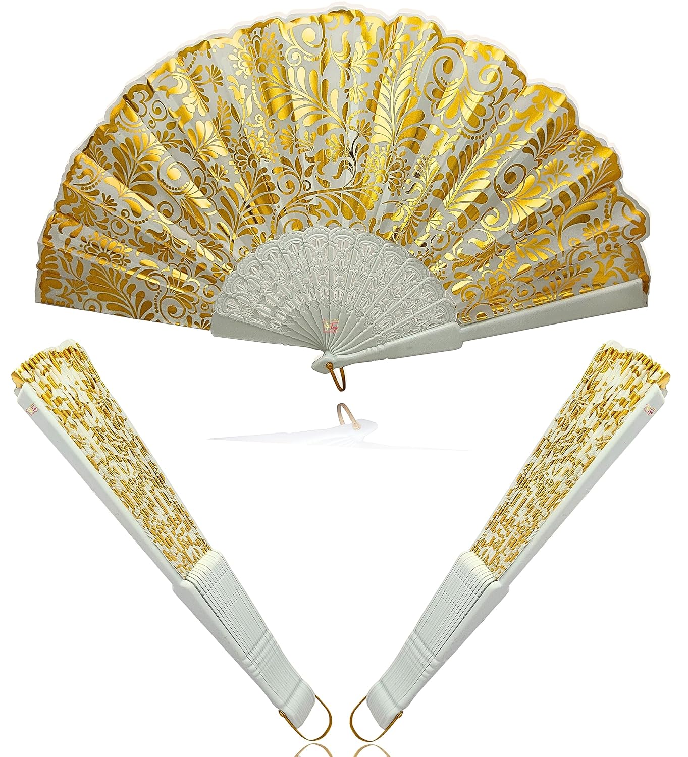 TIPTOP DECORATION Royal Floral Japanese Handheld Folding Hand Fan (Artistic) (Pack of 2 Fans) FROM INDIA (SAM) - Related product