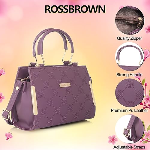 ROSS BROWN Synthetic Leather Women's Satchel Bag | Ladies Purse Handbag | Women bags -Mini FROM INDIA (SAM) - View 3 of 5