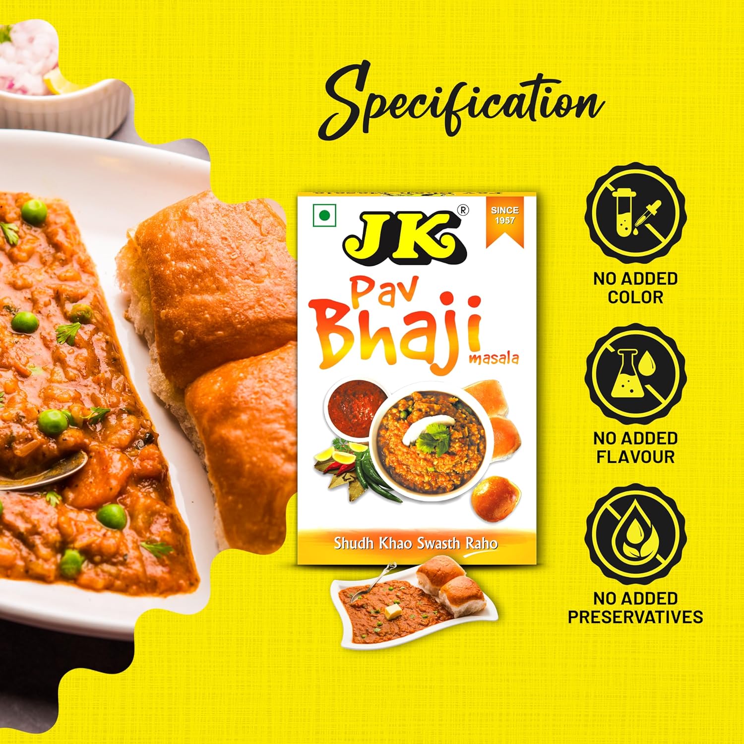 JK Pav Bhaji Masala, 100g FROM INDIA (SAM) - View 3 of 4