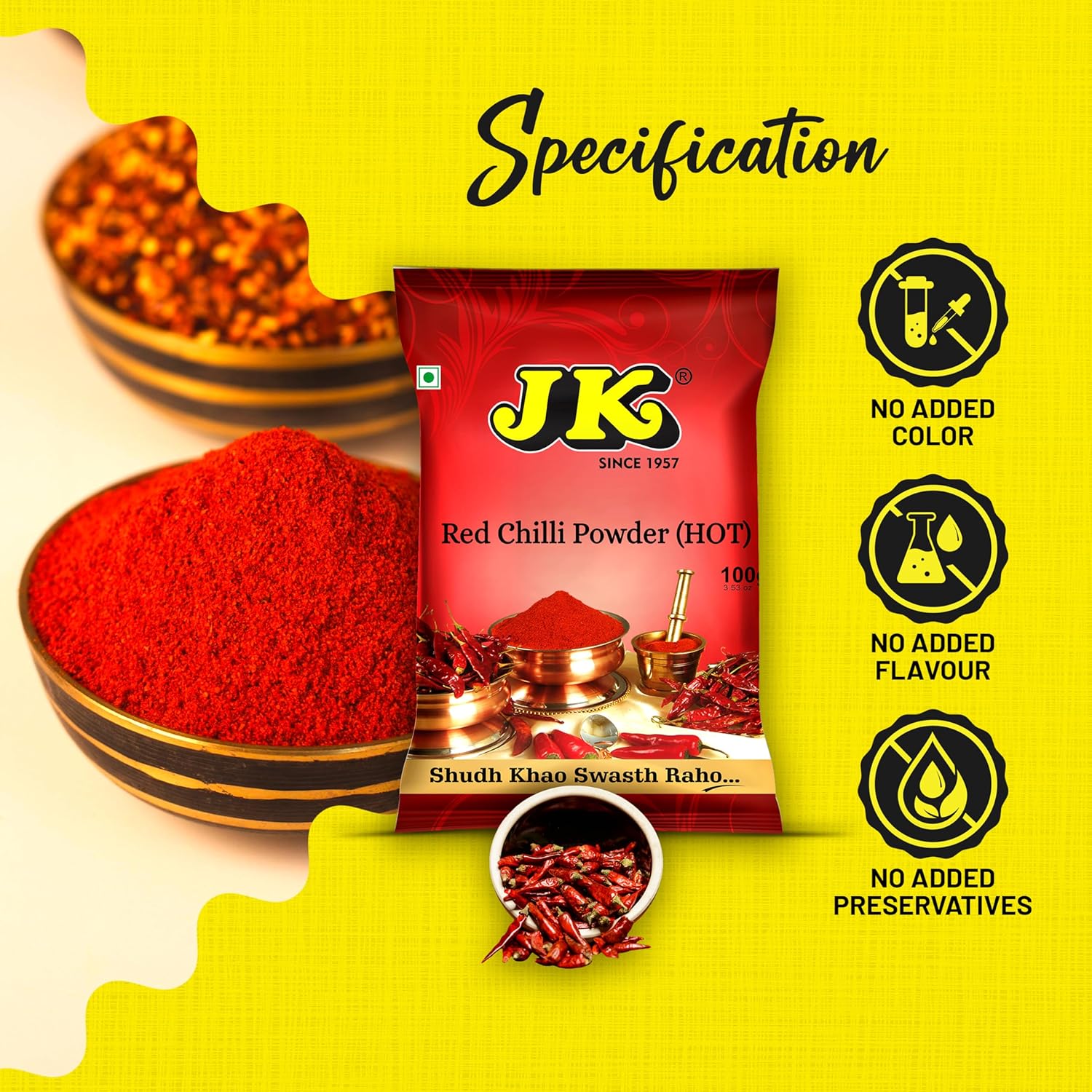 JK Red Chilli Powder, 500g FROM INDIA (SAM) - View 3 of 3