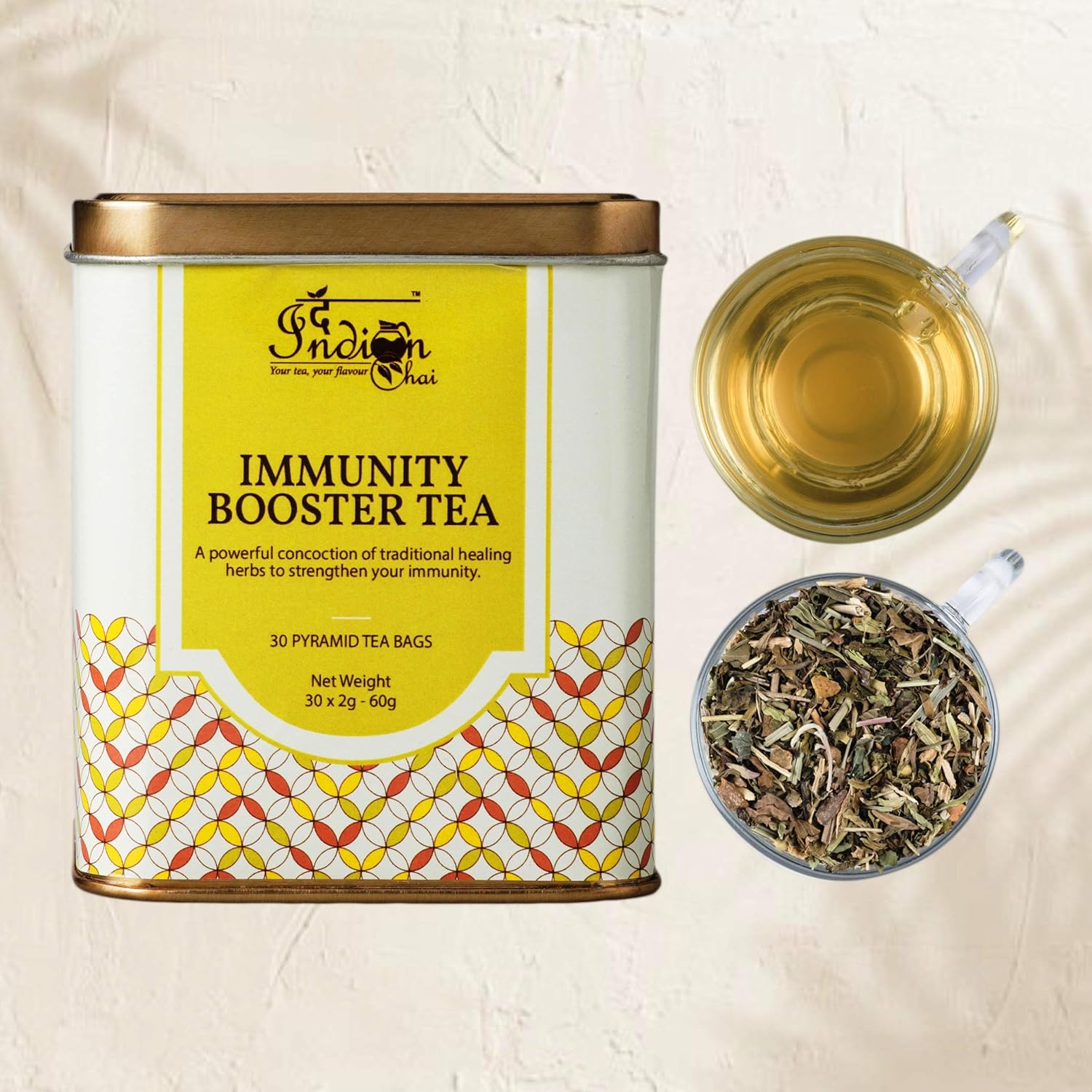 The Indian Chai - Immunity Booster Tea 30 Pyramid Tea Bags for Best Defence Against Cold, Cough &amp; Stress, Great for Families, Mothers and Kids (FROM INDIA) SAB - View 4 of 5