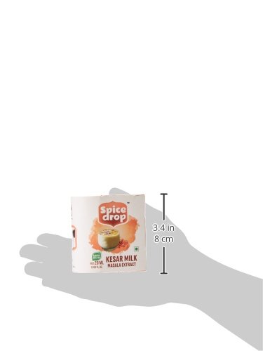Spice Drop Kesar Milk Masala Extract | Authentic Kashmiri Kesar, Almonds, Cardamom, Pistachio &amp; Nutmeg | Latte, Beverages, Indian Sweets , Desserts| Rich Flavor &amp; Aroma | No Added Color Non-GMO | 20ML - View 3 of 3