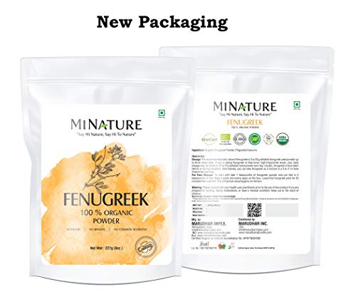 mi nature Organic Fenugreek Powder (TRIGONELLA FOENUM)(100% NATURAL, ORGANICALLY GROWN) (227g / (1/2 lb) / 8 ounces) - Resealable Zip Lock Pouch - View 2 of 2