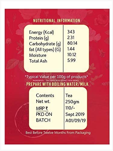 chaiwala ki chaipatti HaritimaRose Flavoured Tea|Grade A - Rose Petals Infused With Assam Tea Leaves|Premium Gulaab Chai Patti|Refreshing&amp;Aroma Of Rose Tea Powder|250G (FROM INDIA SAB) - View 4 of 6